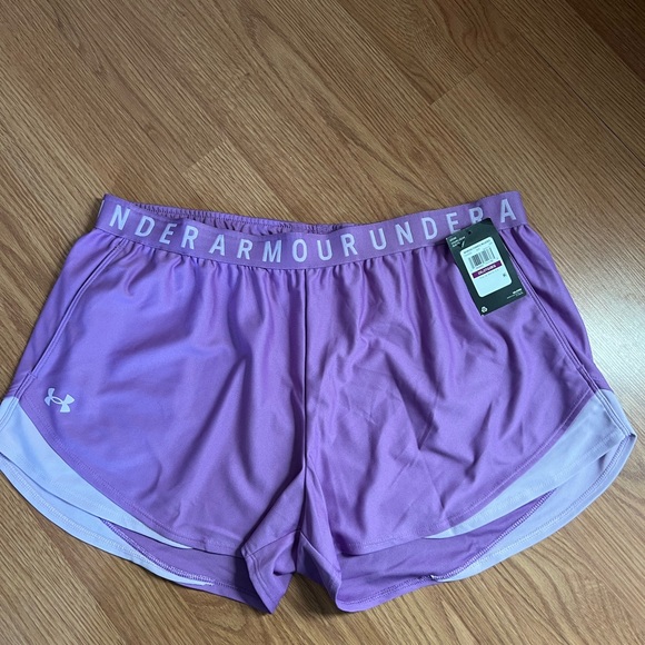 Under Armour Women's Athletic Shorts in Pink and Lavender - Picture 6 of 8